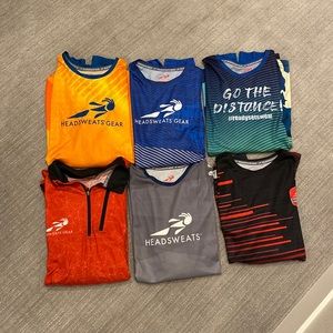 6 long sleeve Headsweats x Repreve shirts with one quarter zip